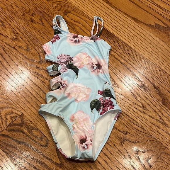 Submarine Girl’s Blue Floral One Piece Size 8 - Picture 1 of 5